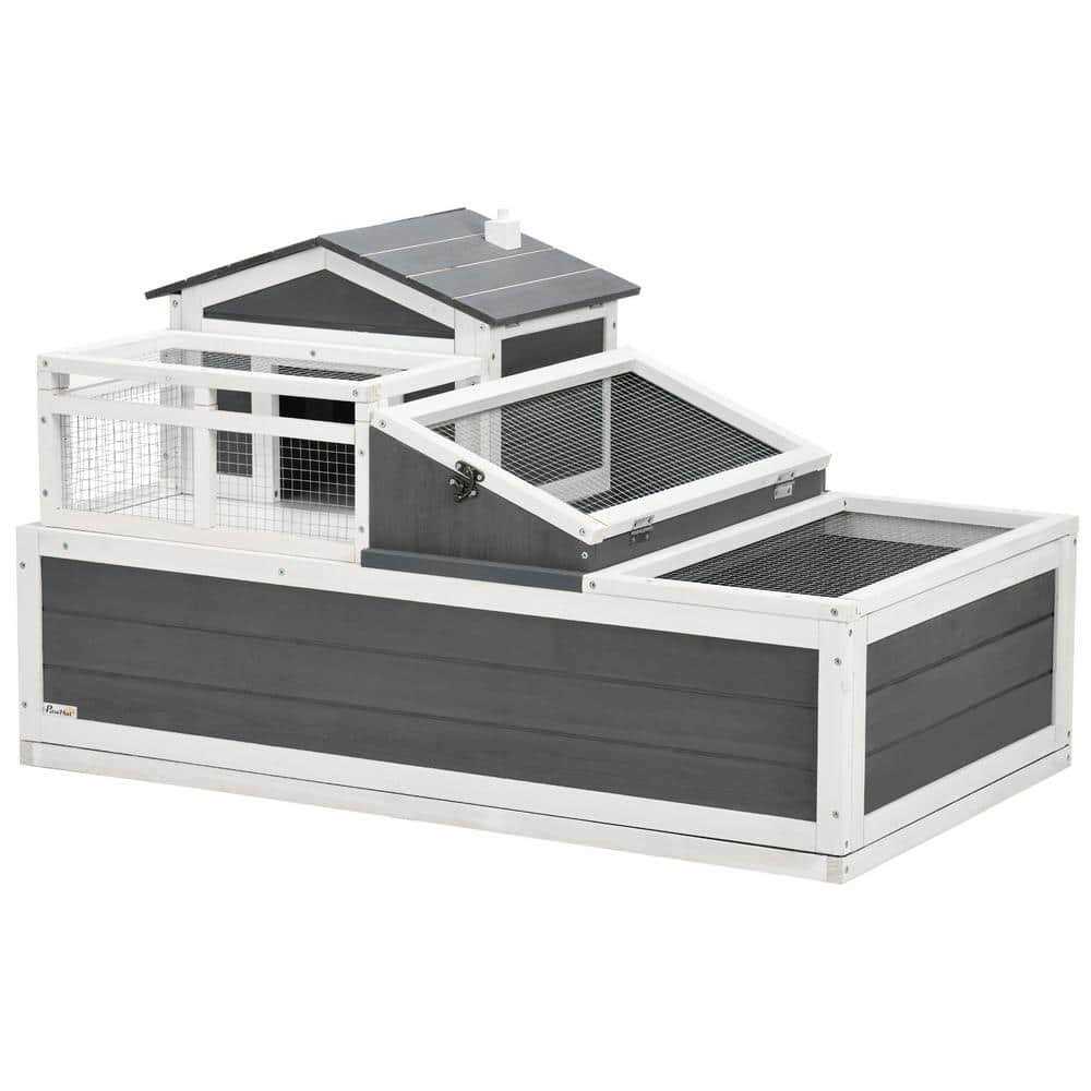 3-Room Wooden Tortoise Habitat House with Balcony C3890