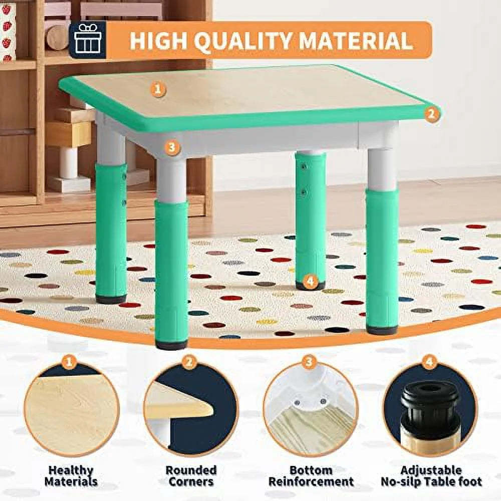 Height Adjustable Toddler Table and 4 Chairs Set J230422