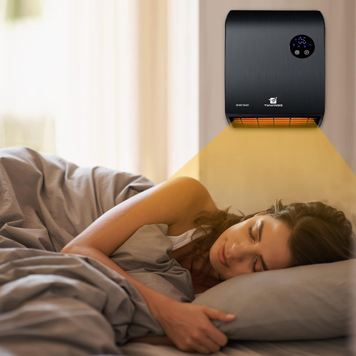1500W Wall Mount Electric Heater with Remote Control, 3 Mode, Overheating Protection M696