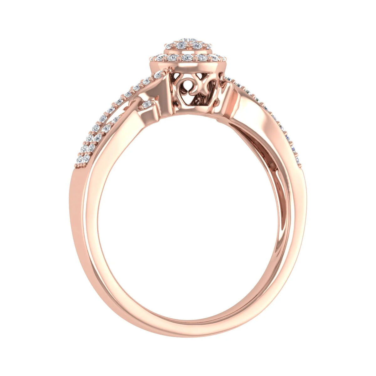 10K Rose Gold Diamond Engagement Ring N2234