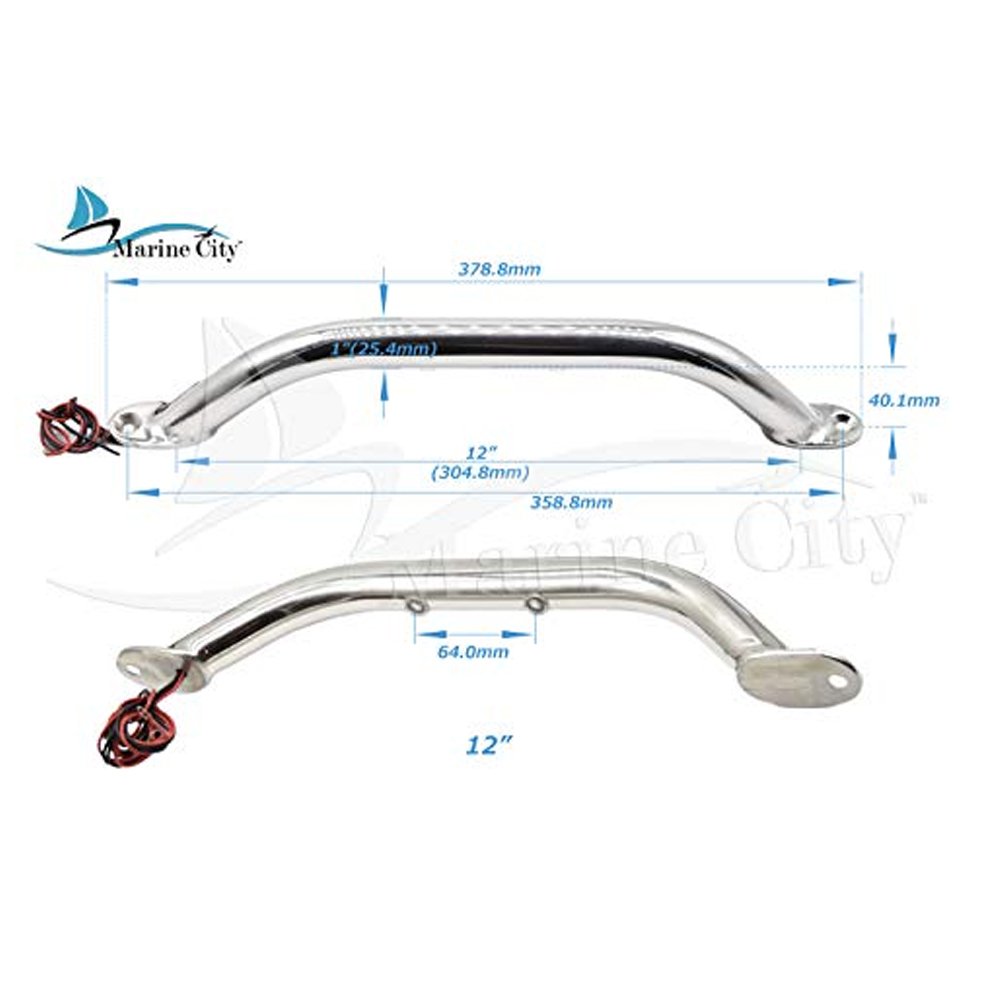 Stainless Steel Grab Rail Handle with LED Lights C62794