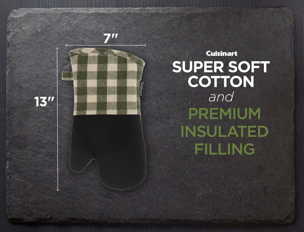 Olive and Ivory Plaid Oven Mitts 2 Pack P28708
