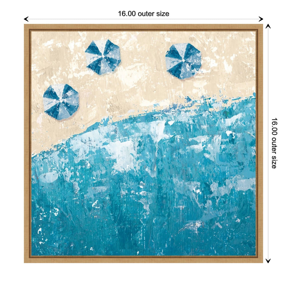 Beach Days Framed Canvas Wall Decor, Brown, 16x16 D461