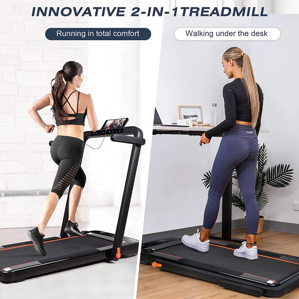 2 in 1 Foldable Electric Walking Pad Treadmill W153