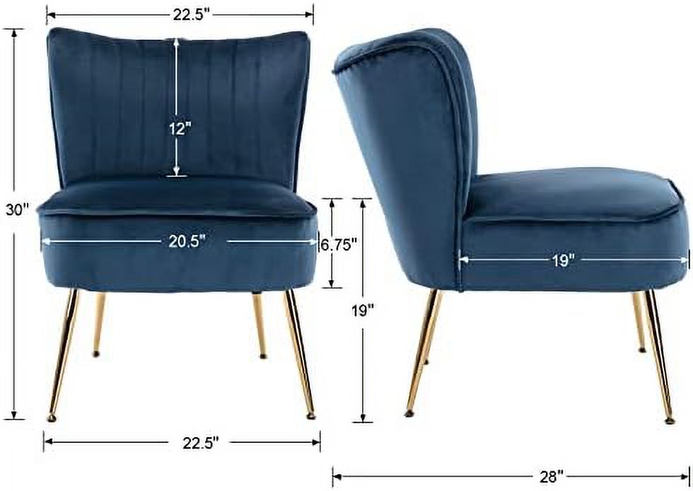 Velvet Accent Chairs Set of 2 with Golden Legs A355894
