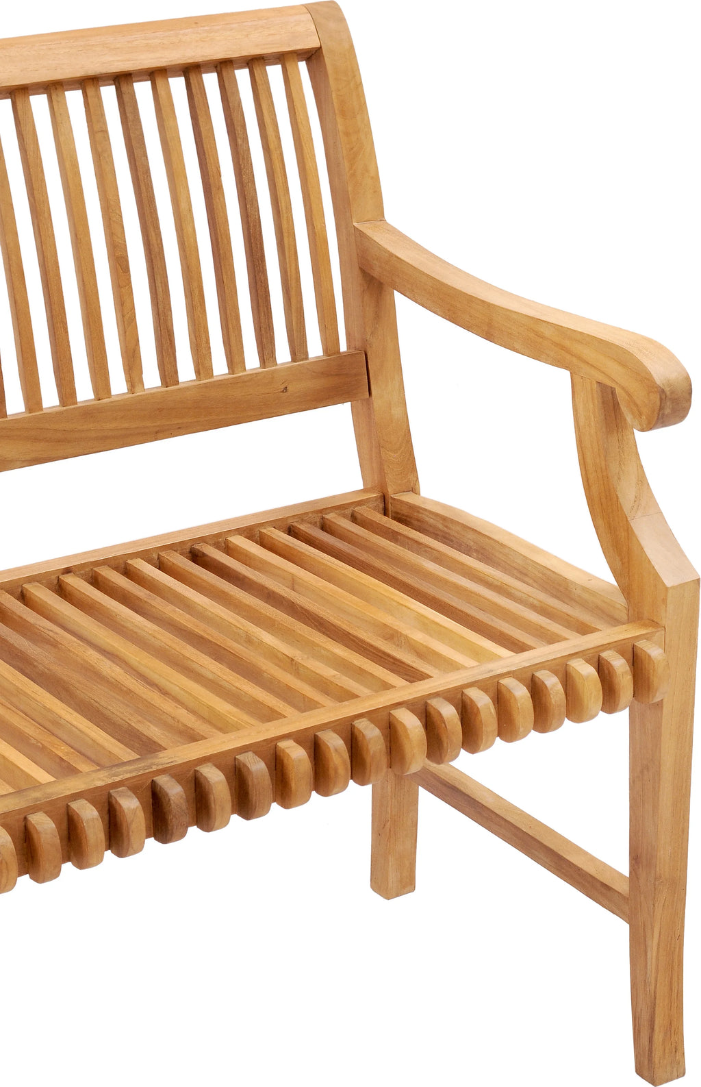 Teak Wood Outdoor Bench with Arms K17662