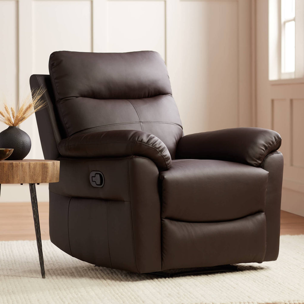 Brown Faux Leather Manual Recliner Chair V112733