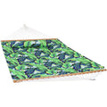 Quilted Printed Fabric 2-Person Hammock and Pillow with S Hooks and Hanging Chains I779025
