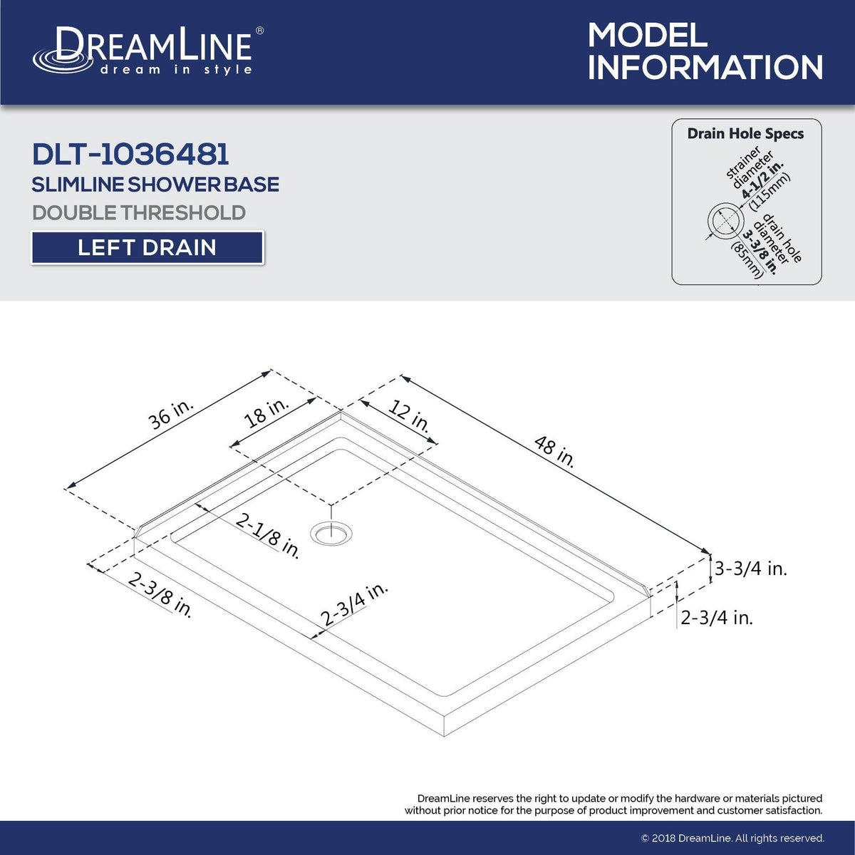 Double Threshold Shower Base B85282