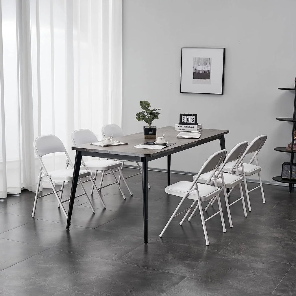 White Folding Metal Stool 6 Pack X705162