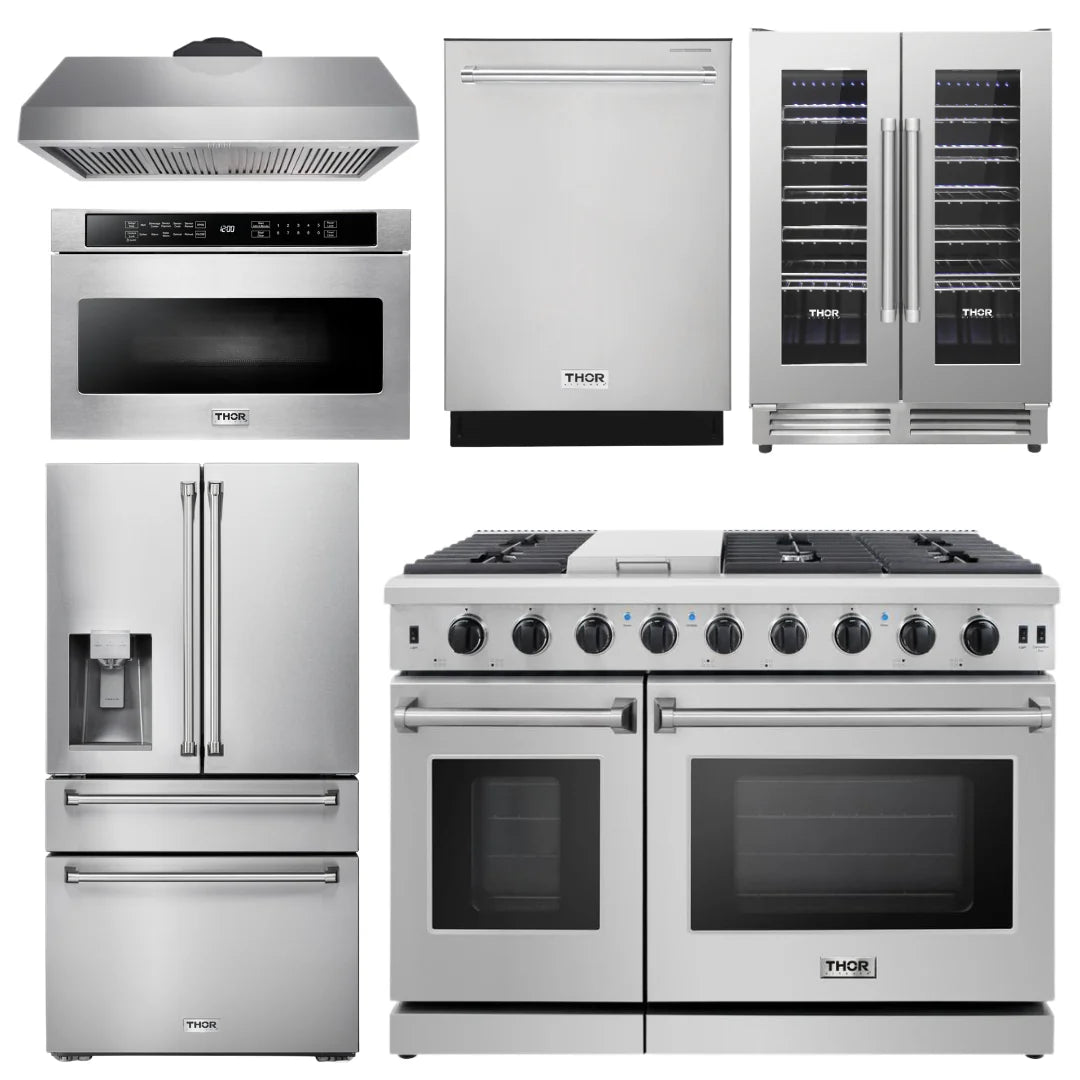 48 in. Gas Range 6 Piece Kitchen Set B103