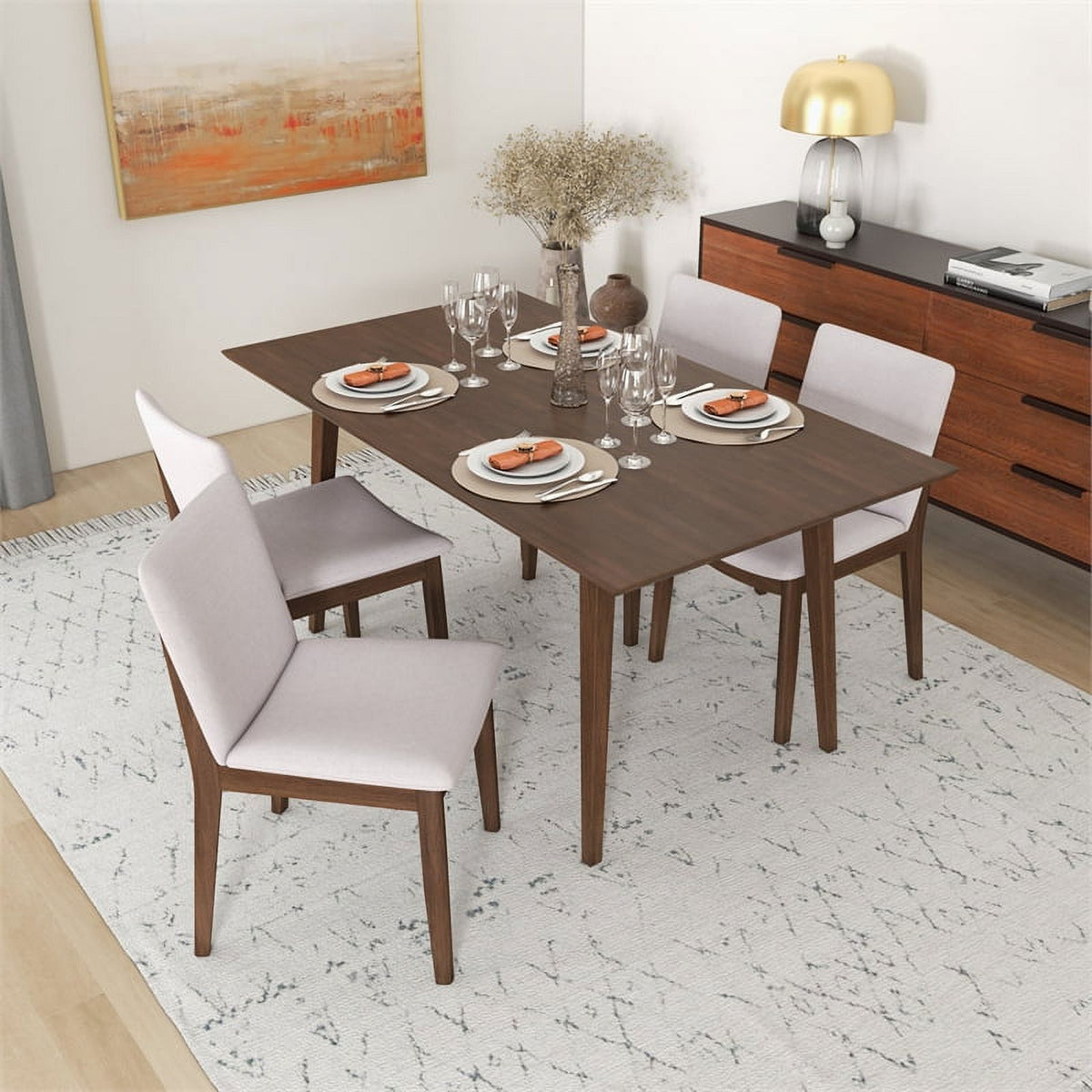 Mid Century Modern Kitchen Table and Chairs for 4 E24958