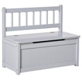 Grey 2-in-1 Kids Wooden Toy Organizer Chest Storage Box with Seat Bench Cabinet Chunk Cube U104