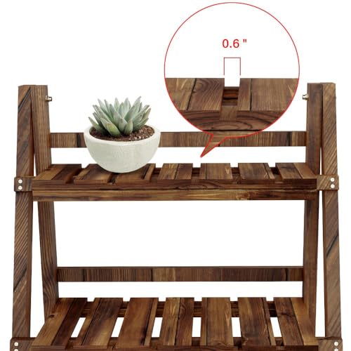 3-Tier Wooden Folding Plant Stand T889429