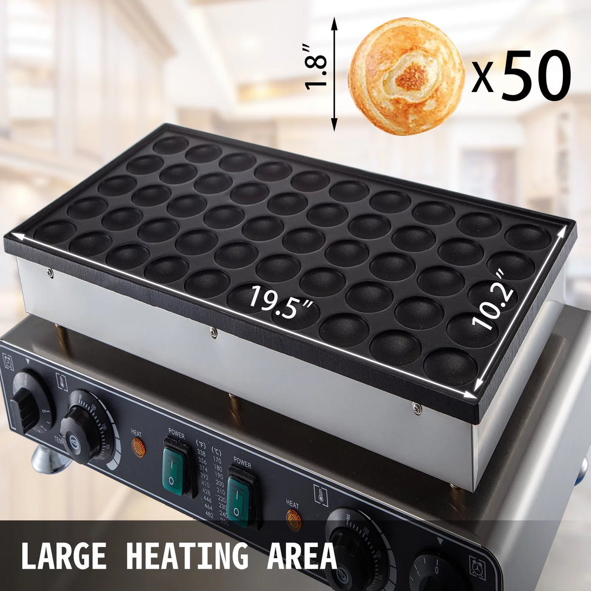 110V 50 Pieces 1700W Nonstick Mini Dutch Pancake Maker E749944