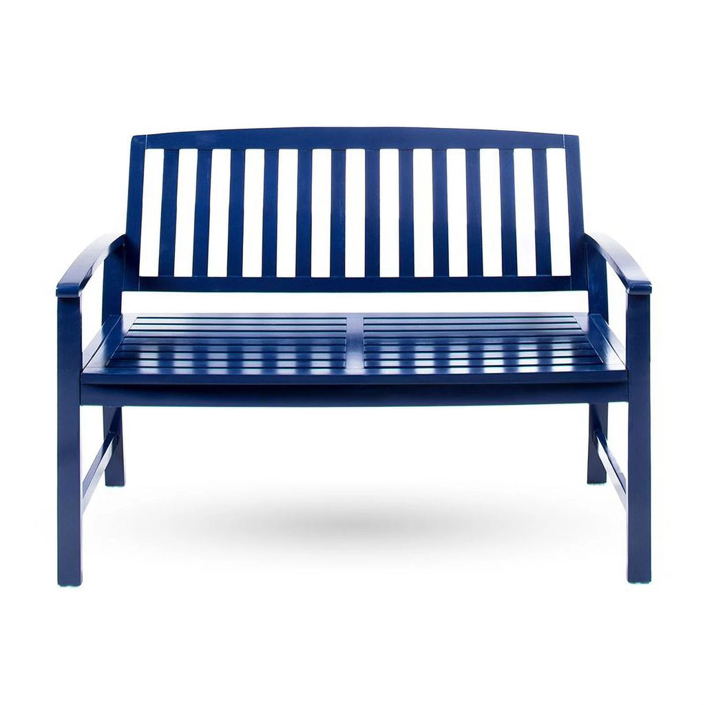 Navy Blue Acacia Wood Outdoor Bench U440816