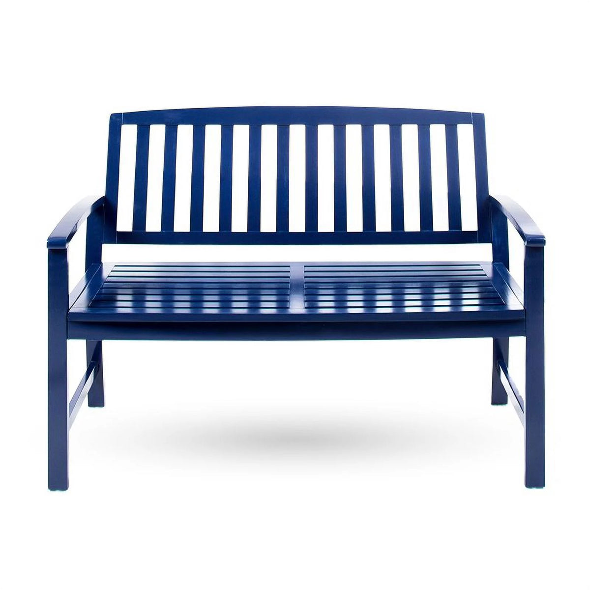 Navy Blue Acacia Wood Outdoor Bench U440816