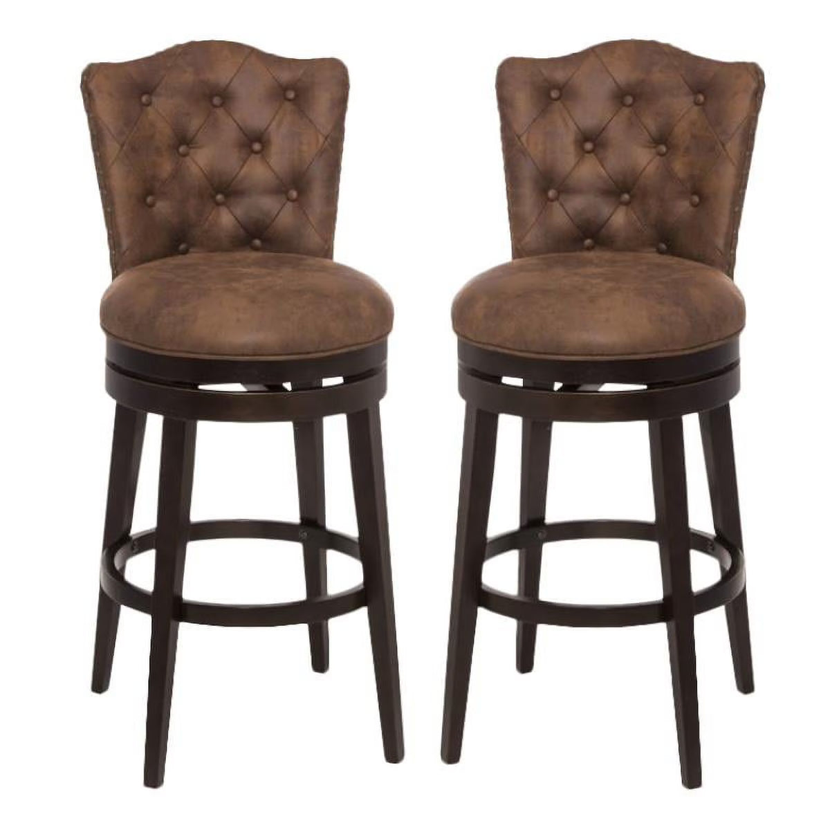 Faux Leather Swivel Bar Stool - Set of 2 P508858