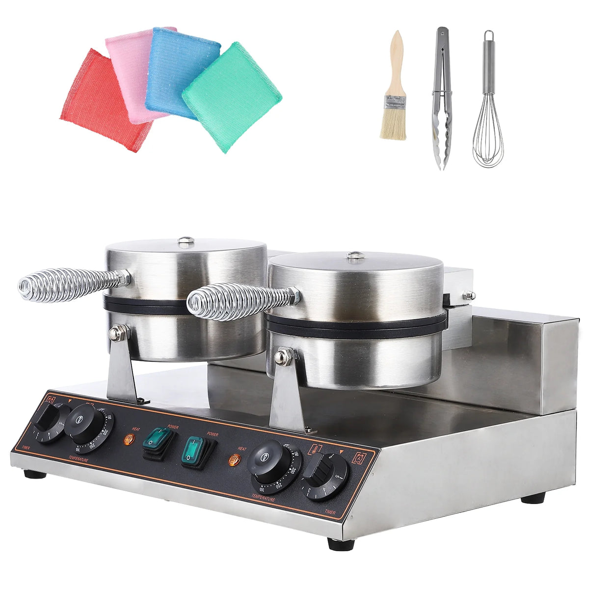 Stainless Steel Double-Ended Waffle Maker with Non-Stick Pan G996690