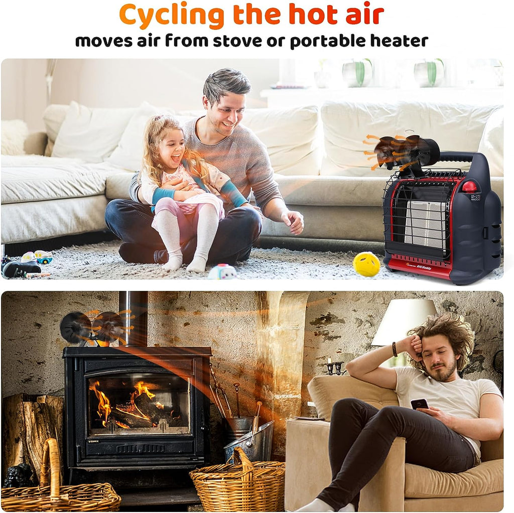 12 Blades Heat Powered Stove Fan with Bracket D333