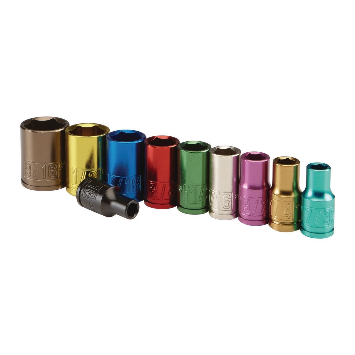 1/4 in. Drive SAE Color-Coded Socket Set, 10 Piece V85253