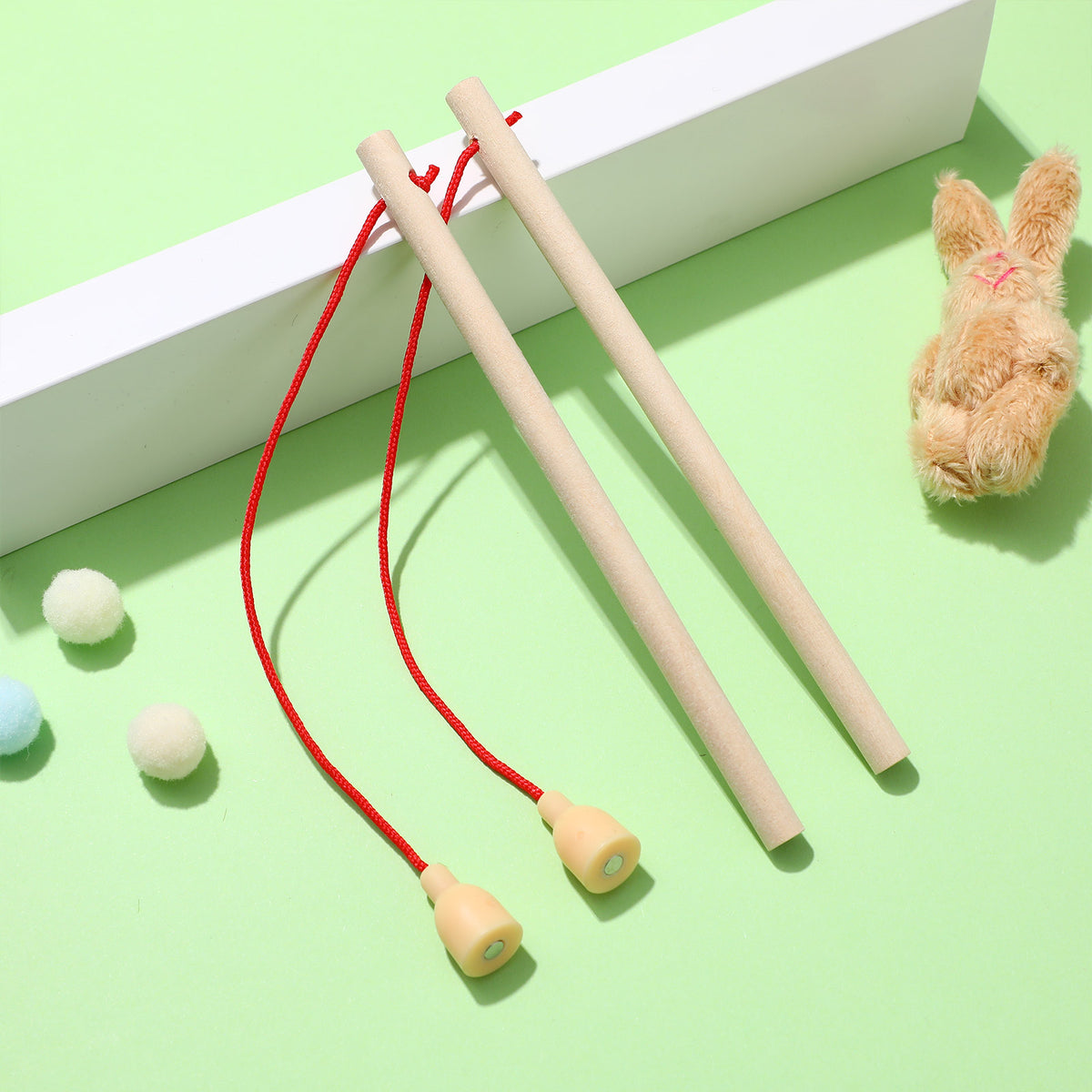 12 Pcs Wooden Fishing Poles Q439329
