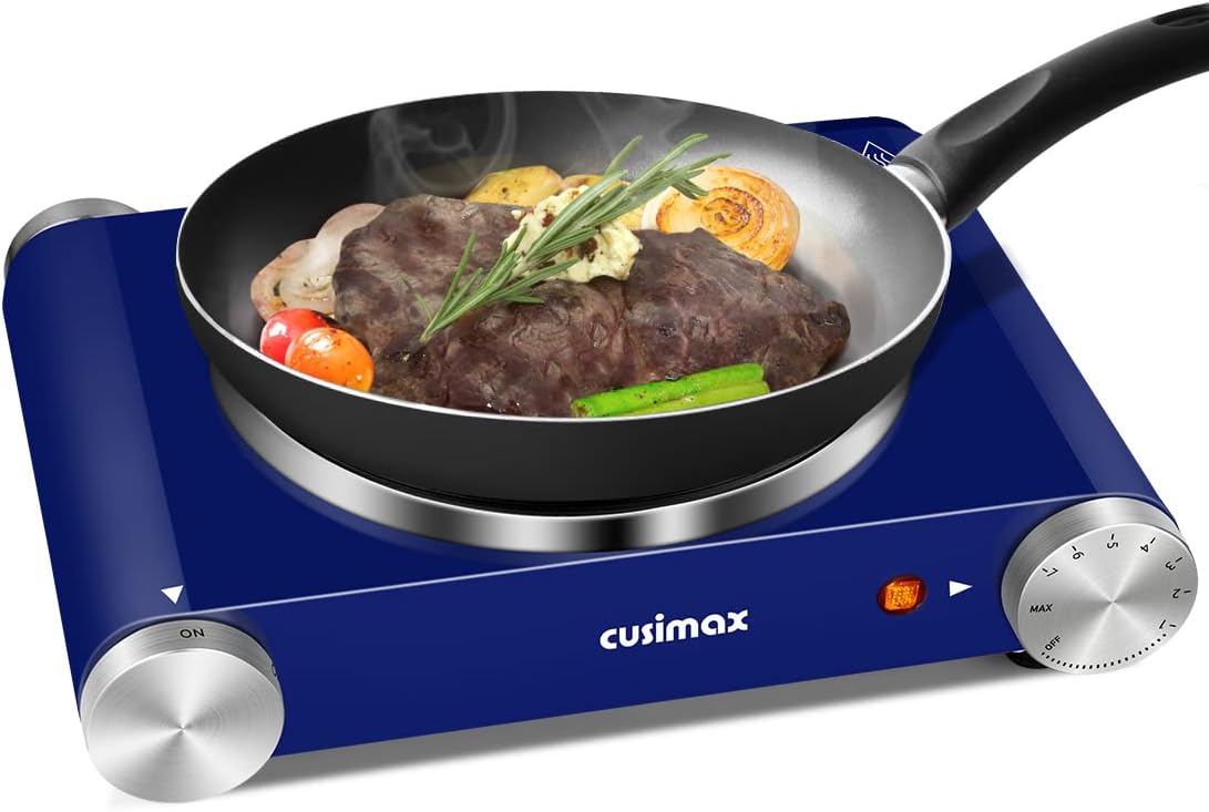 Electric Burner Hot Plate with Adjustable Temperature Control, Stainless Steel R698