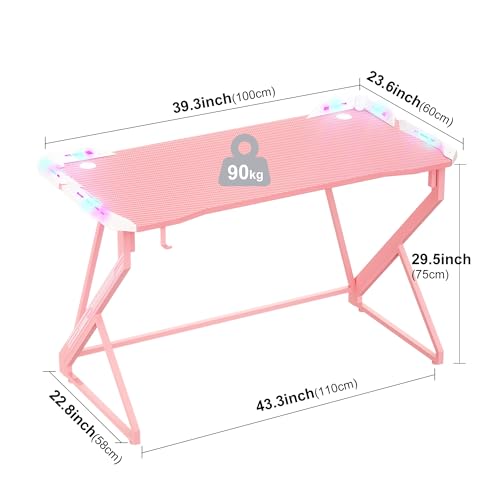 Black 40 Inch Gaming Desk U96755