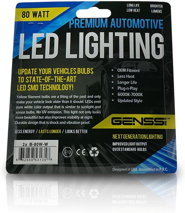80W LED Headlight Bulb Pack of 2 D329641