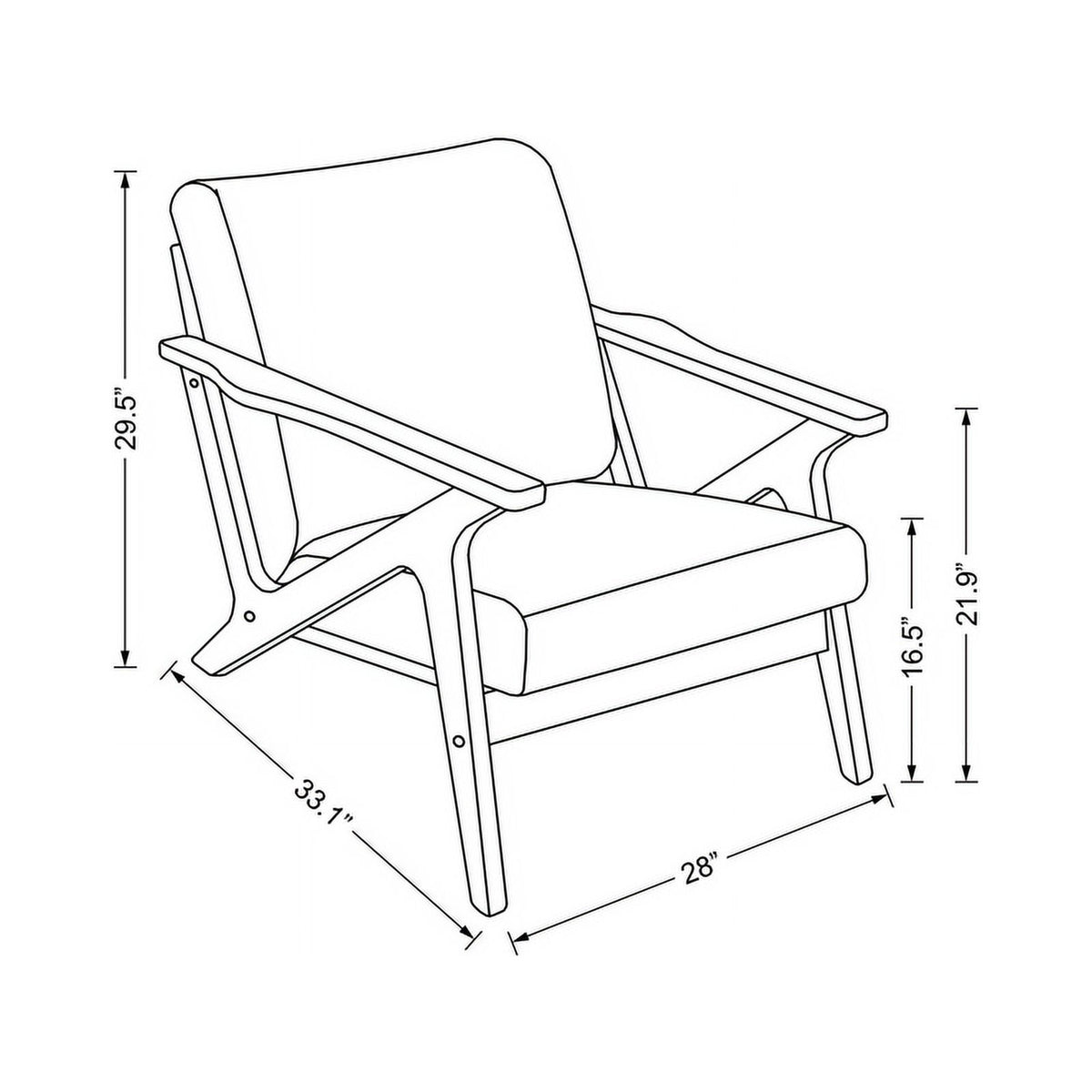 Solid Wood and Fabric Upholstered Accent Armchair in Walnut/Beige D177175