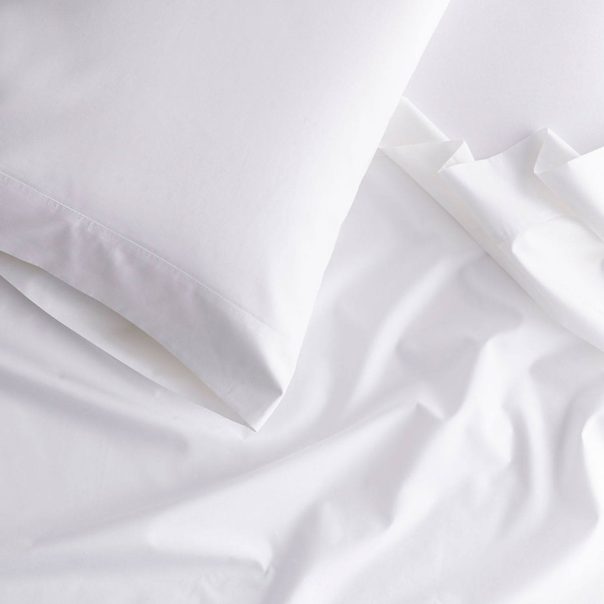 Oversized Queen Supima Cotton Percale Deep Pocket Flat Sheet Green S73777