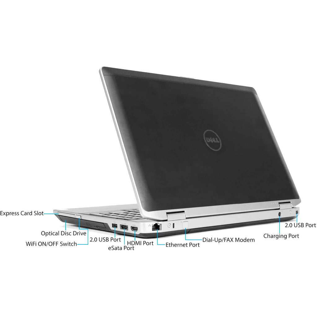 Black 15.6" Laptop PC with Intel Core i7-3520M Processor, 12GB Memory, 750GB Hard Drive and Windows 10 Pro W6474