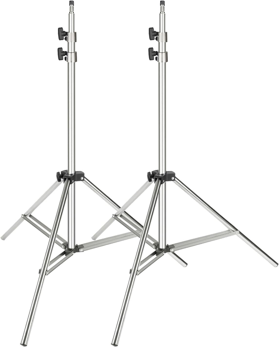 Stainless Steel Light Stand Silver 79 inches Foldable Heavy Duty Stand Pack of 2 U7138