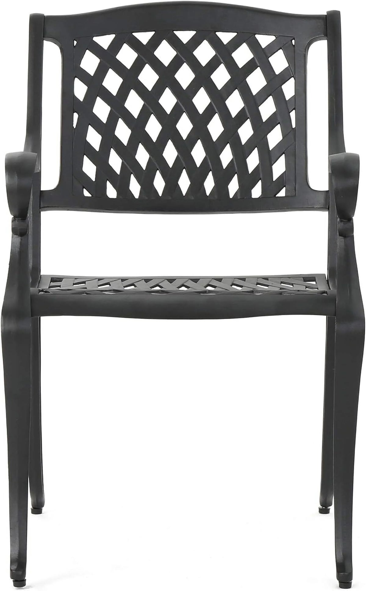 Cast Aluminum Chairs, 2-Pcs Set, Antique Matte Black M250