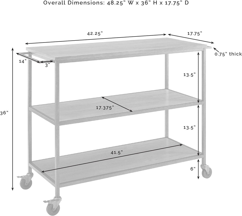 Washed Oak Kitchen Cart B815