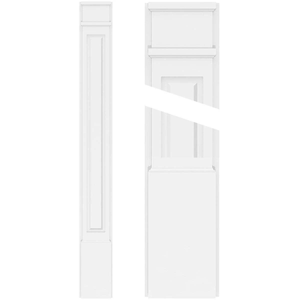 Raised Panel PVC Pilaster with Decorative Capital and Base (Pair) I5144