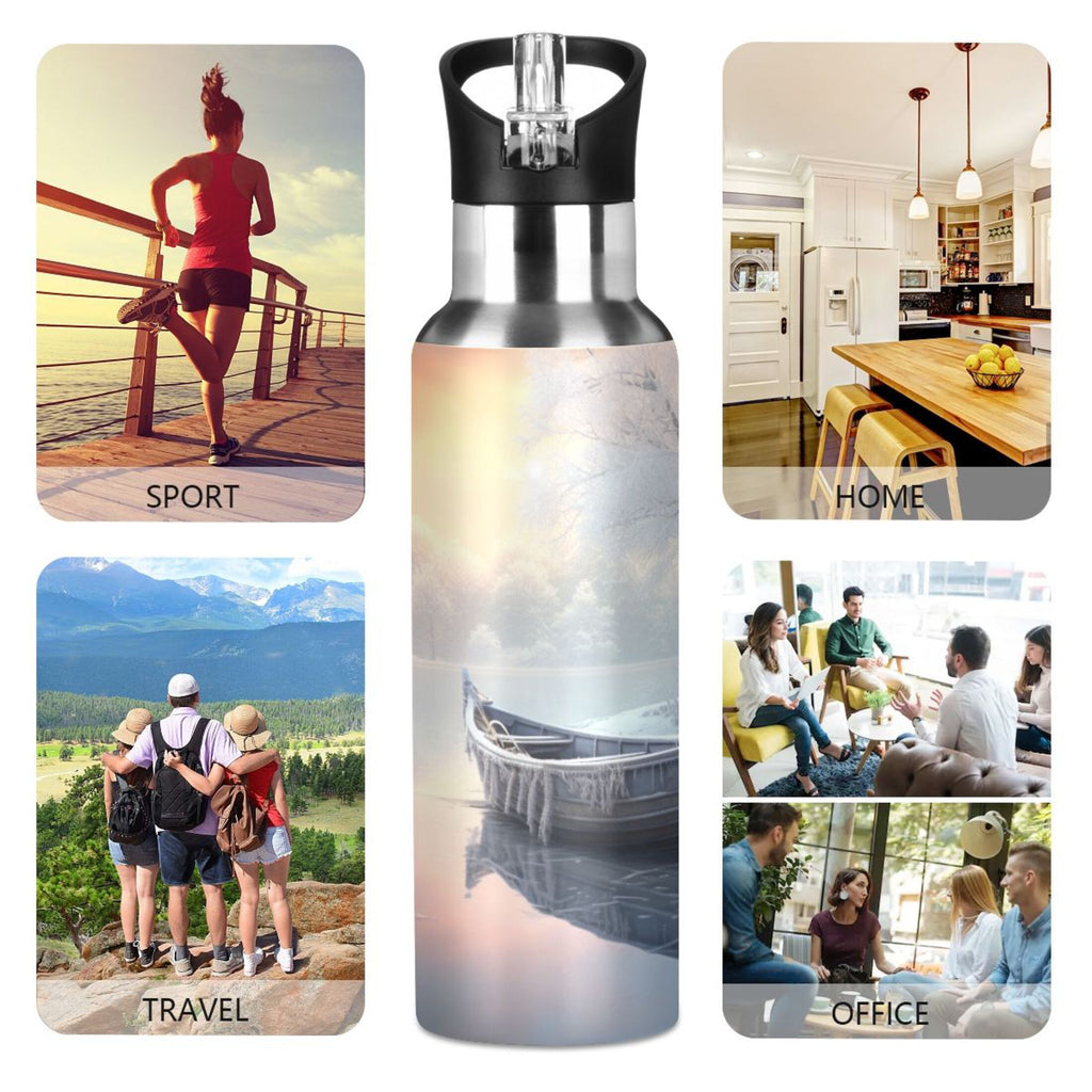 Insulated Stainless Steel Water Bottle with Straw Lid, 20 oz N6380