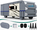 RV Cover, Extra-Thick 6-ply, Fits 40 - 43Ft Motorhome, with 2 Windproof Straps, 4 Tire Covers Y84358