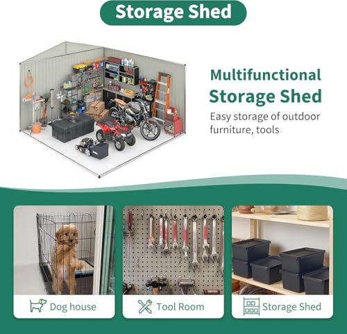 White Metal Outdoor Storage Shed N91142