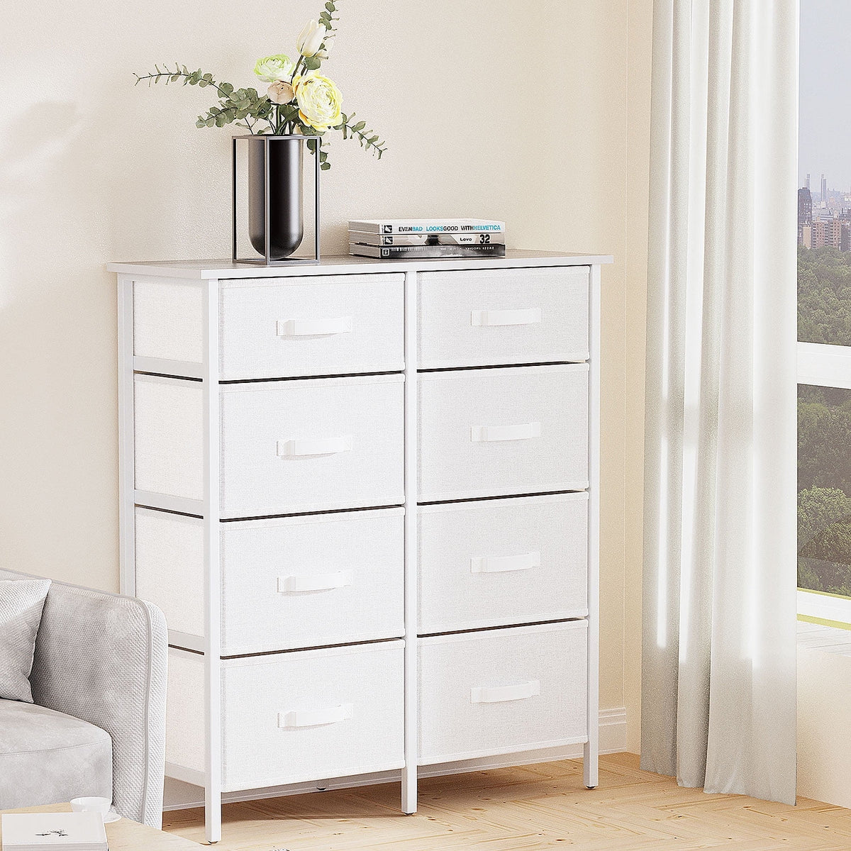 Grey 8 Drawer Dresser T4994