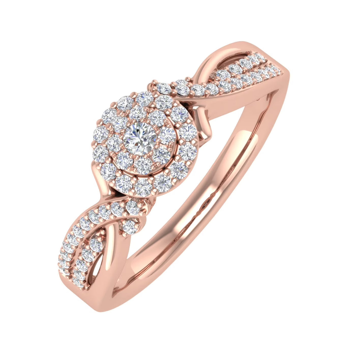 10K Rose Gold Diamond Engagement Ring N2234