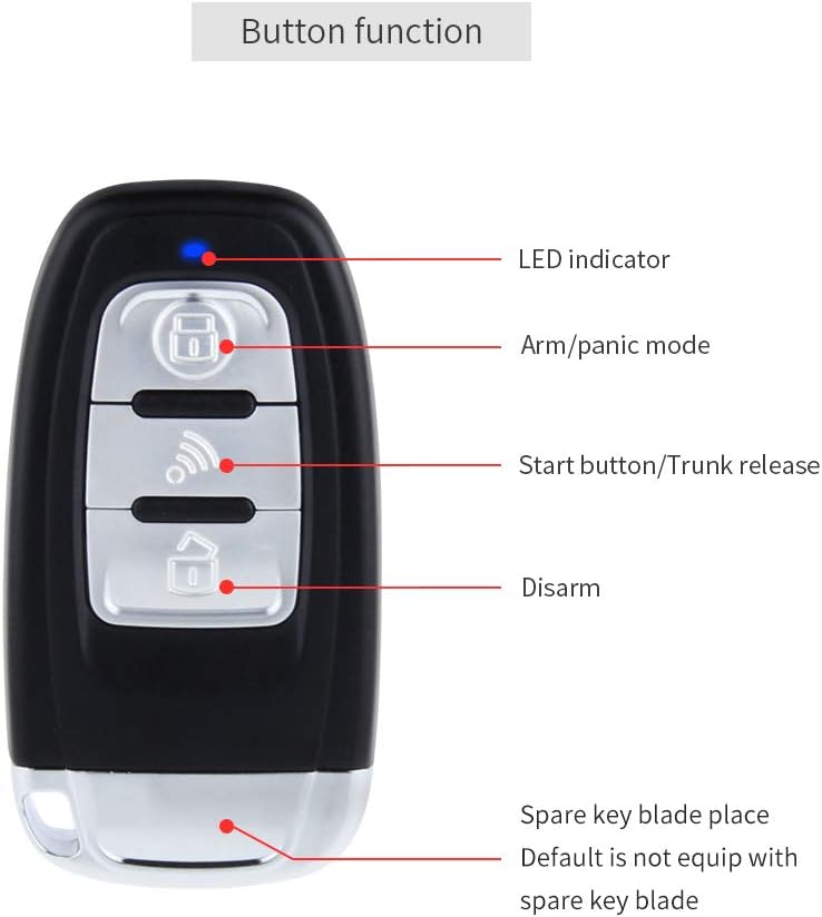 PKE Car Alarm with Remote Starter Passive Keyless Entry Proximity Unlock DC12V Z512919