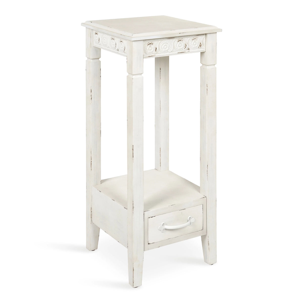 Soft White Wood Accent Table or Plant Stand O460
