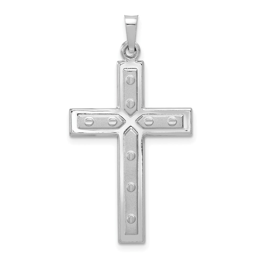 14k White Gold Polished and Satin Cross Pendant A42011