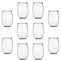 Clear 16 oz Set of 10 BPA Free Plastic Stemless Wine Glasses B765