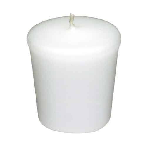 White Votive Candle, 15 HR, Unscented, Flared V201