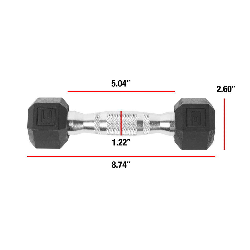 25lb Rubber Hex Dumbbell F546549
