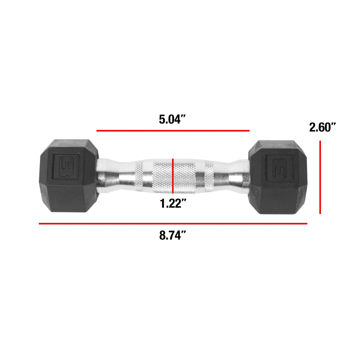 25lb Rubber Hex Dumbbell F546549