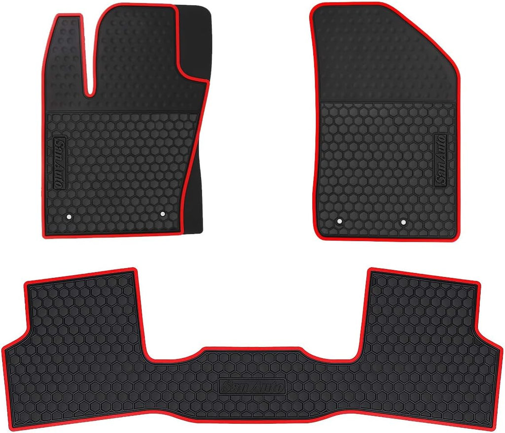 Black Orange Rubber Car Floor Mats N2877