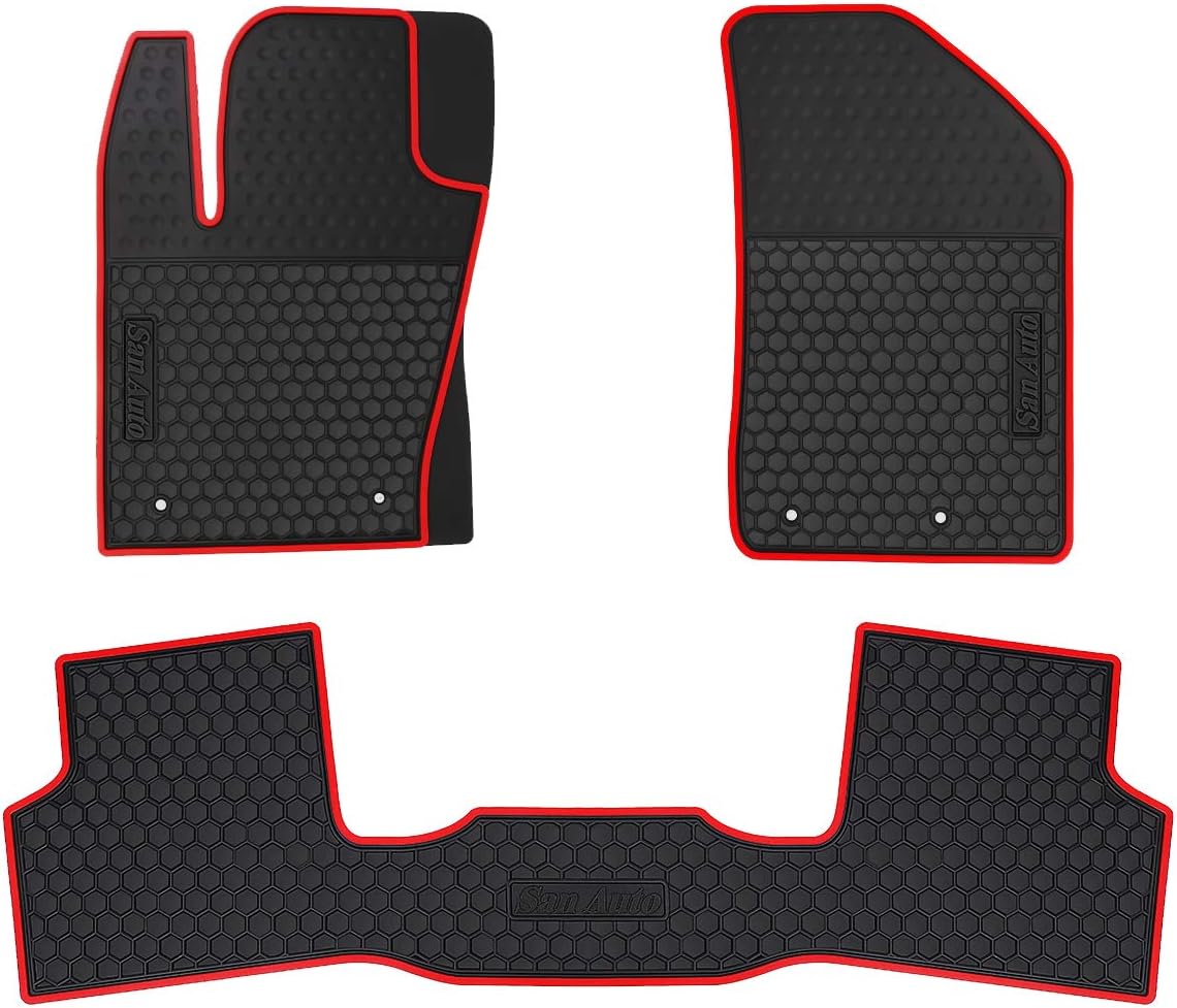 Black Orange Rubber Car Floor Mats N2877